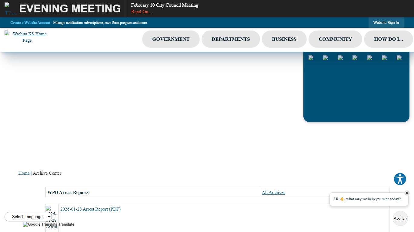 Archive Center • WPD Arrest Reports